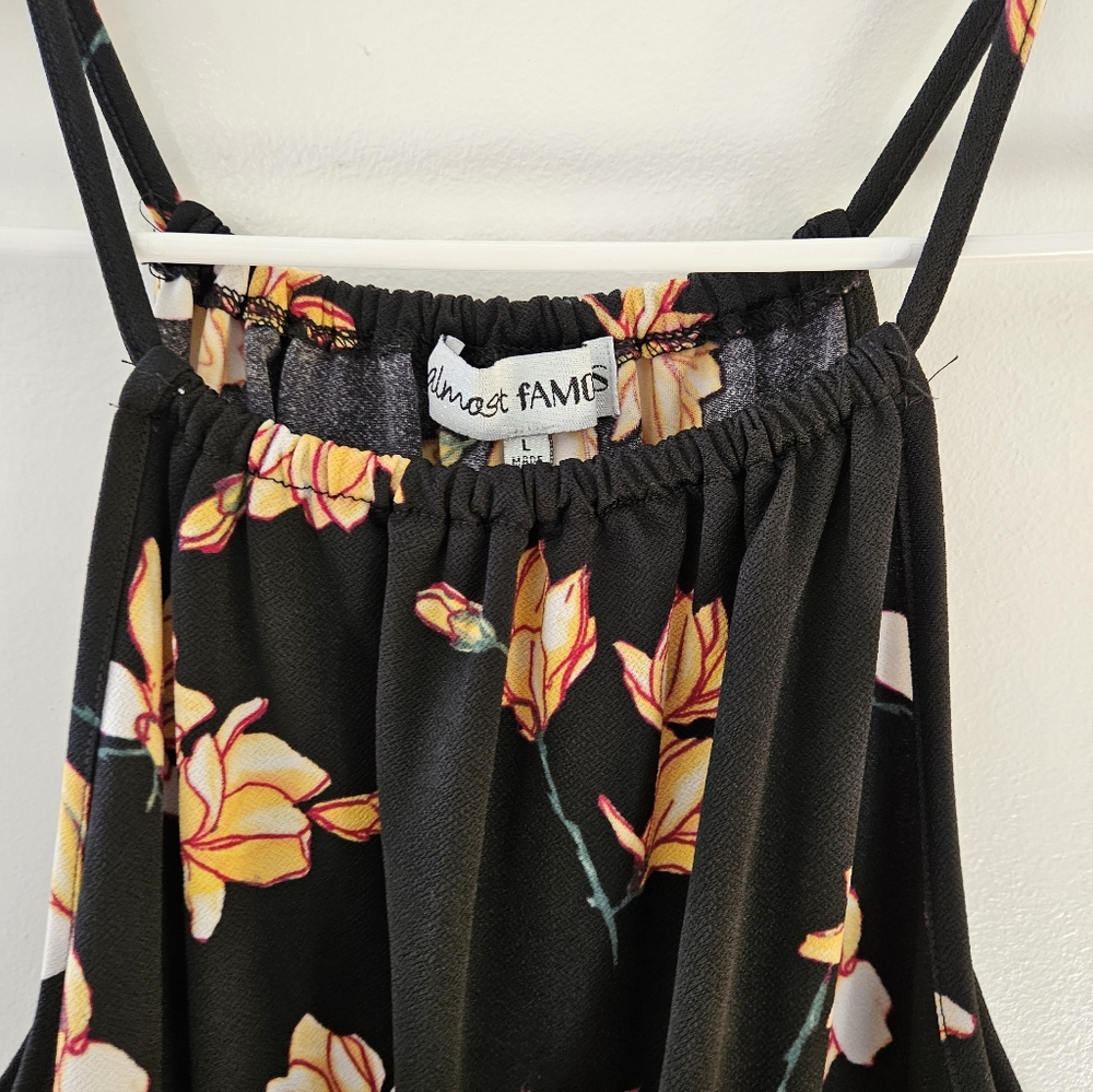 Almost Famous Floral Black Halter Dress - Picture 3 of 6